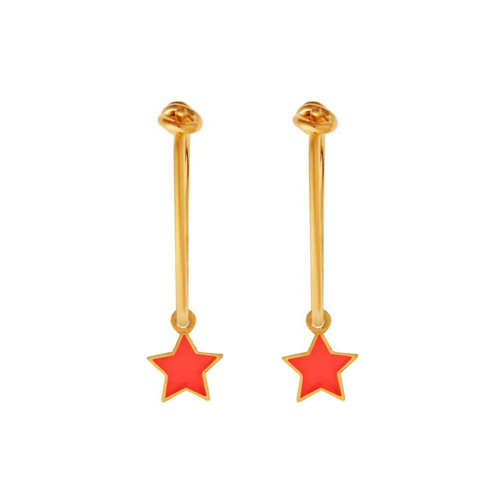 Enamel Little Star Hoops - Eye M Neon Rocks - Ileana Makri