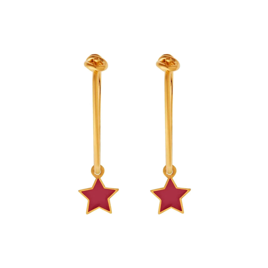 Enamel Little Star Hoops - Eye M Neon Rocks - Ileana Makri