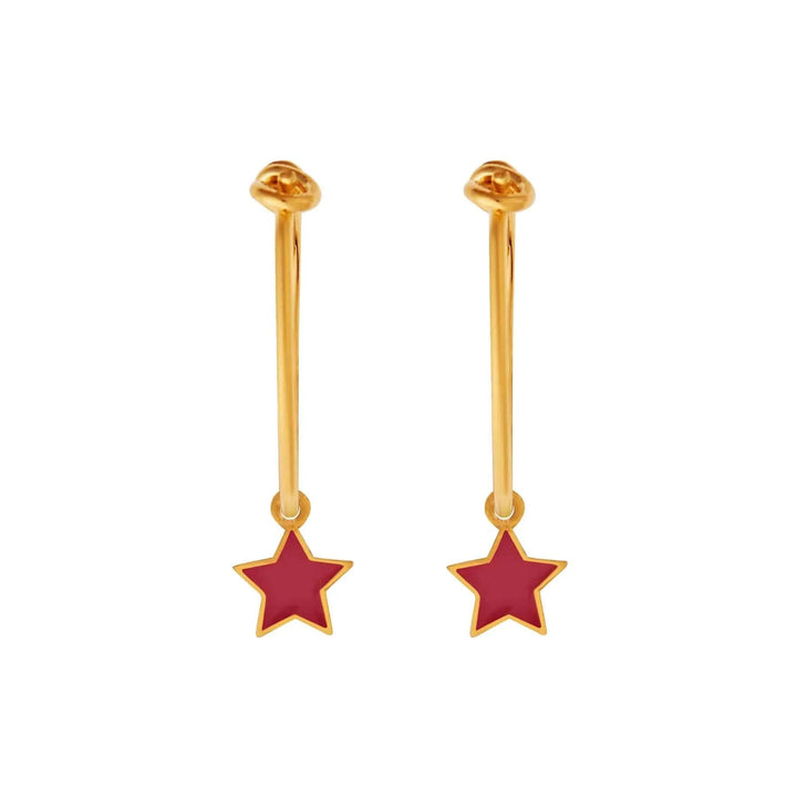 Enamel Little Star Hoops - Eye M Neon Rocks - Ileana Makri