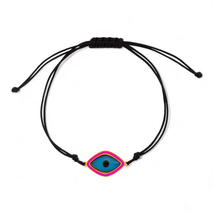 Pink Oval Eye Cord Bracelet