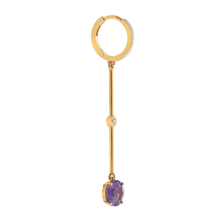 Enamel Purple Amethyst Long Hoops - Eye M Neon Rocks - Ileana Makri
