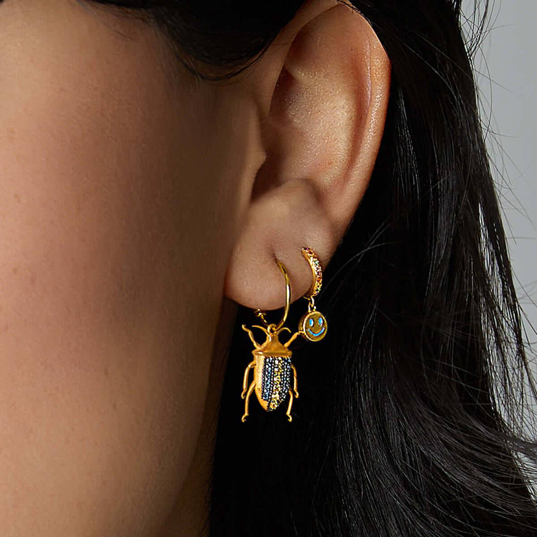 Enamel Rainbow Happy Mini Hoops - Eye M Neon Rocks - Ileana Makri