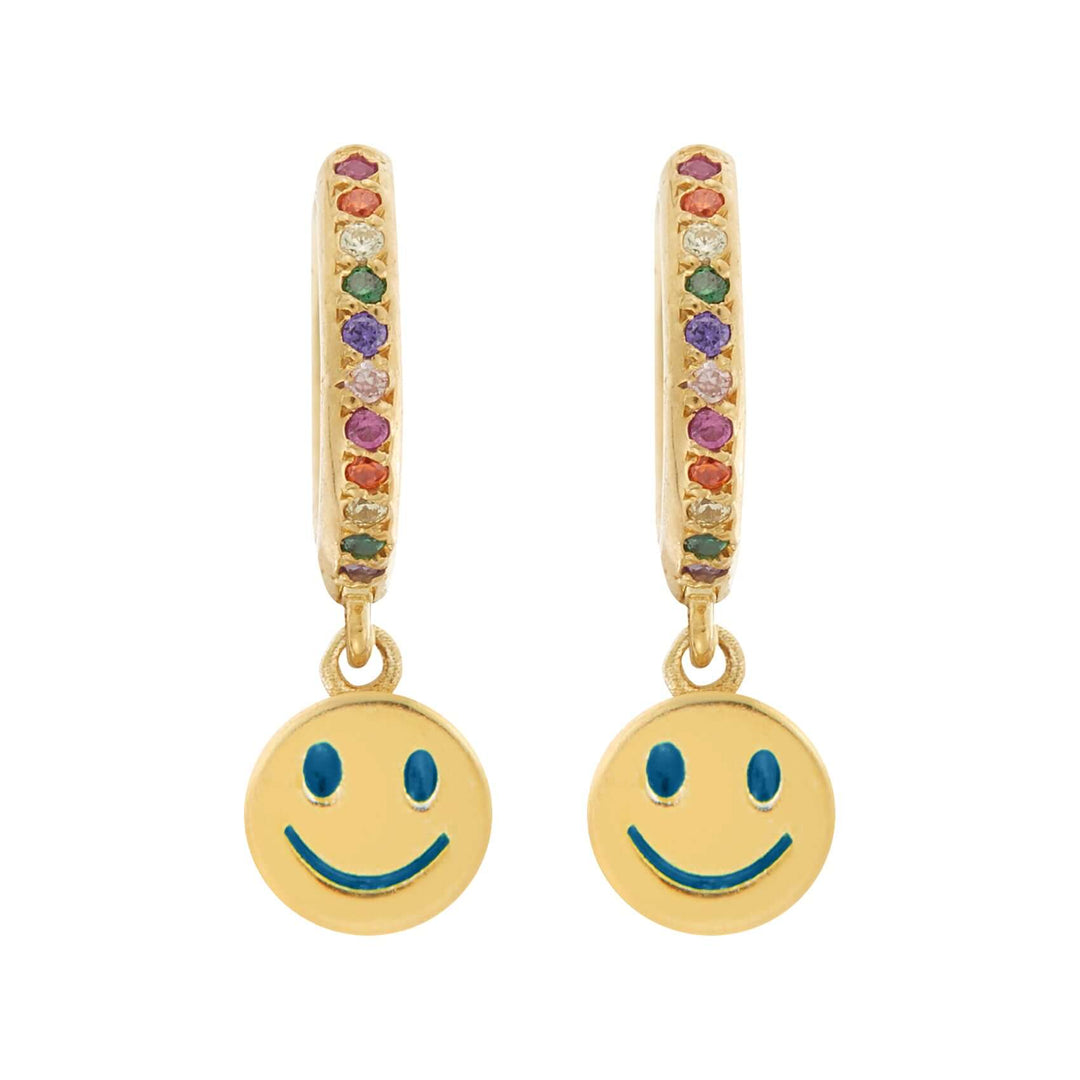 Enamel Rainbow Happy Mini Hoops - Eye M Neon Rocks - Ileana Makri
