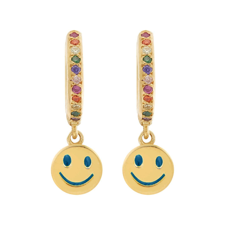 Enamel Rainbow Happy Mini Hoops - Eye M Neon Rocks - Ileana Makri