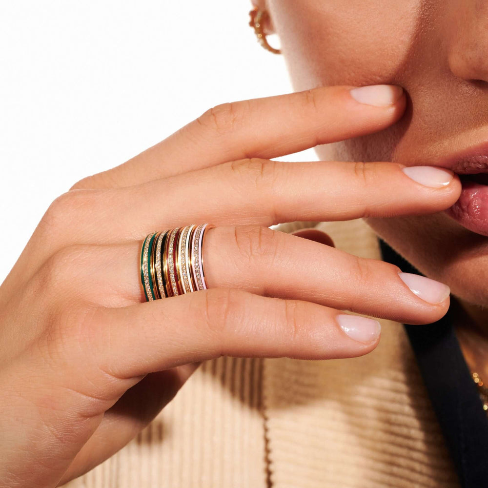 Enamel Thread Band P-D-Pink - Classic - Ileana Makri store