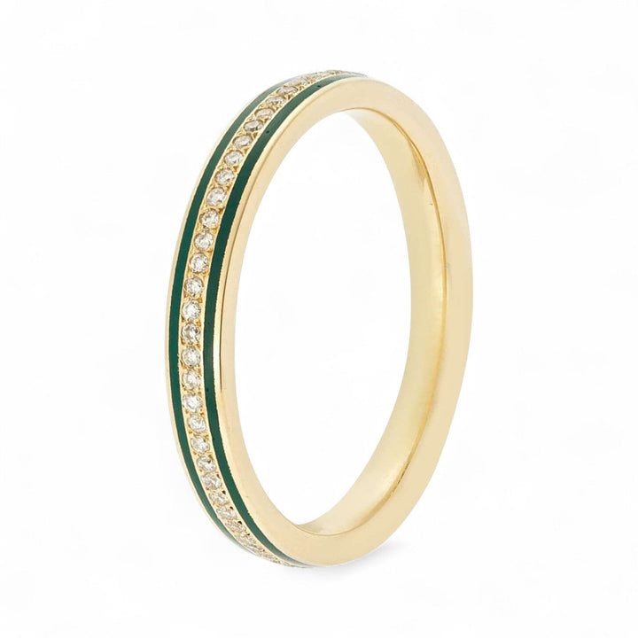 Enamel Thread Band Y - D - Green - Classic - Ileana Makri