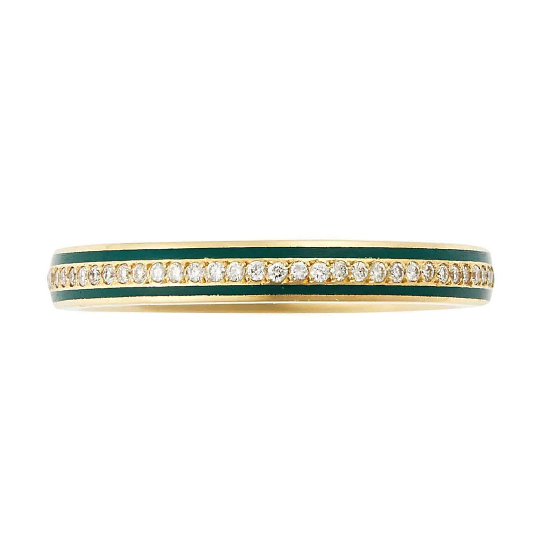 Enamel Thread Band Y - D - Green - Classic - Ileana Makri
