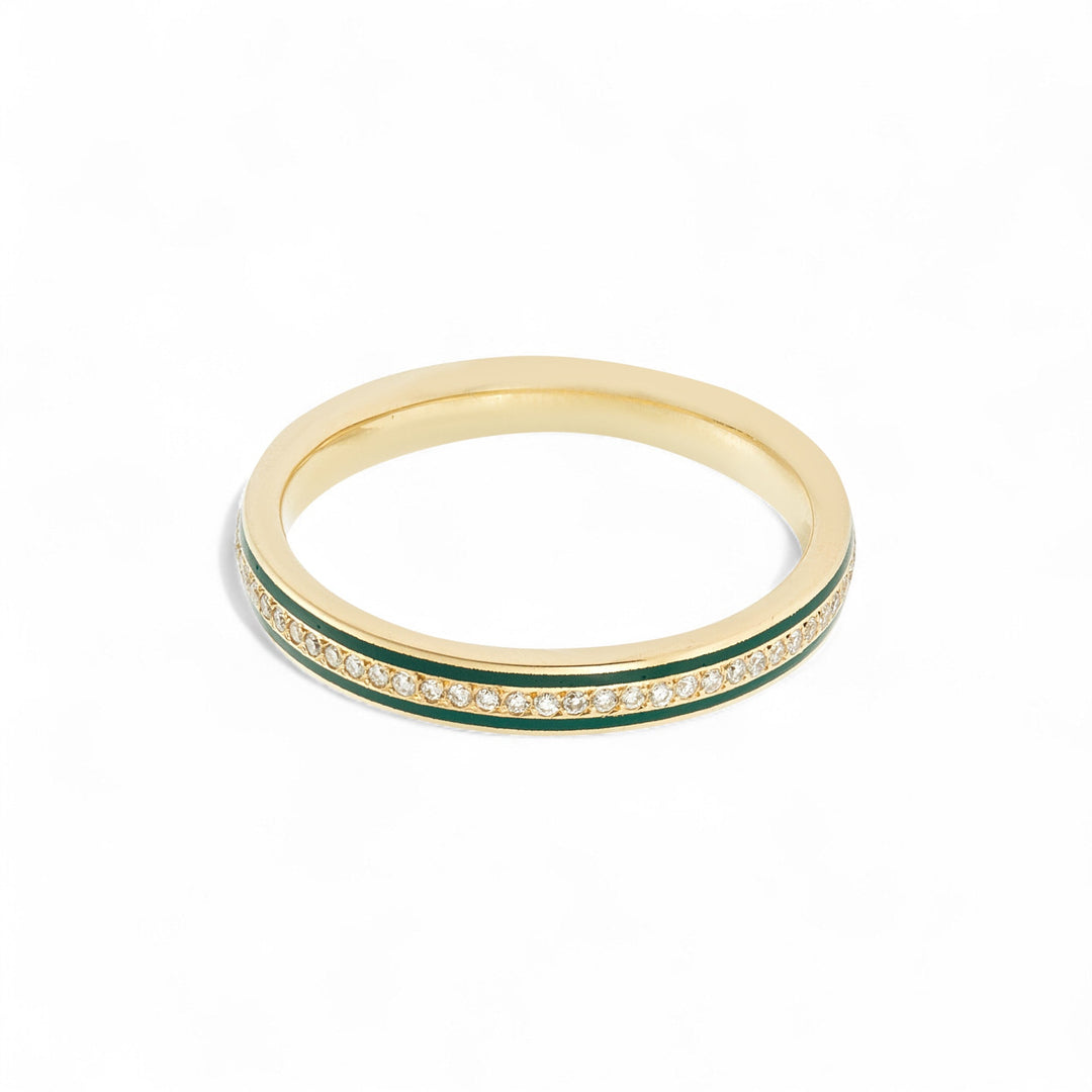 Enamel Thread Band Y - D - Green - Classic - Ileana Makri