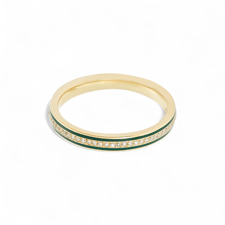 Enamel Thread Band Y - D - Green - Classic - Ileana Makri