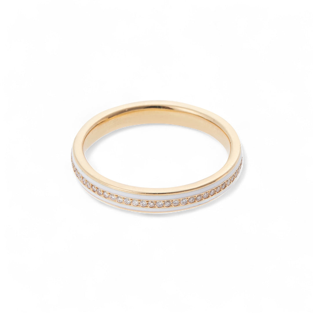 Enamel Thread Band Y - D - White - Classic - Ileana Makri