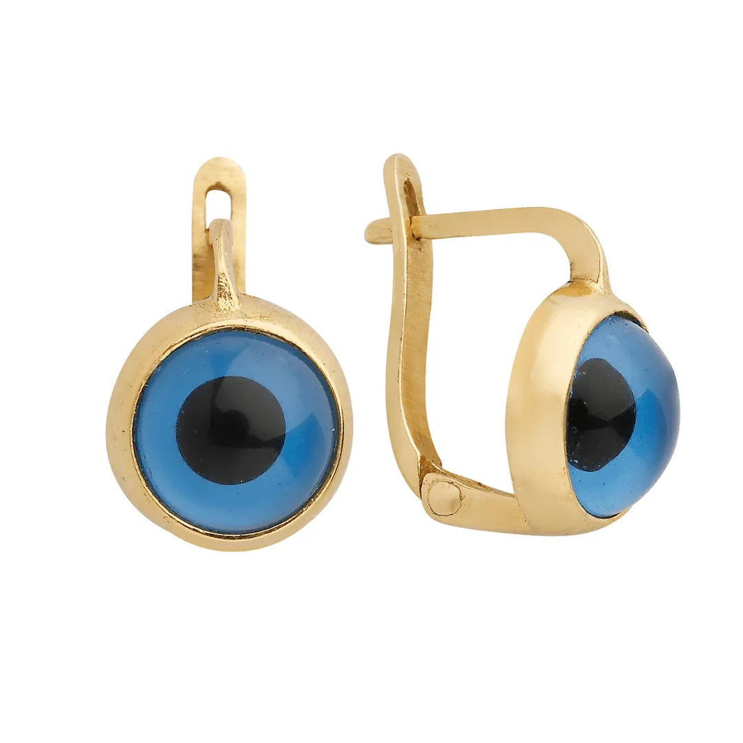 9k gold Evil Eye Plug Earrings