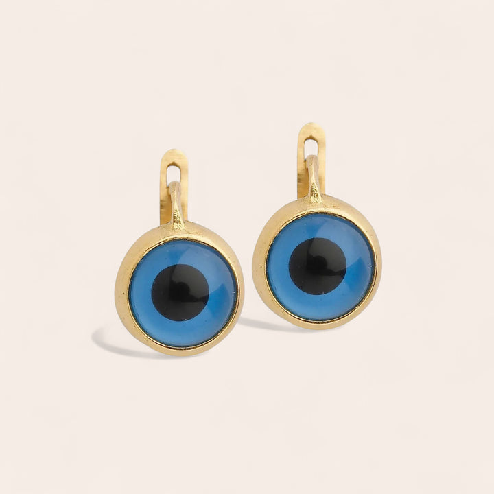9k gold Evil Eye Plug Earrings