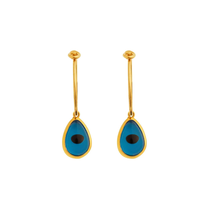 Evil Eye Teardrop Hoops - Eye M Eyes - Ileana Makri store