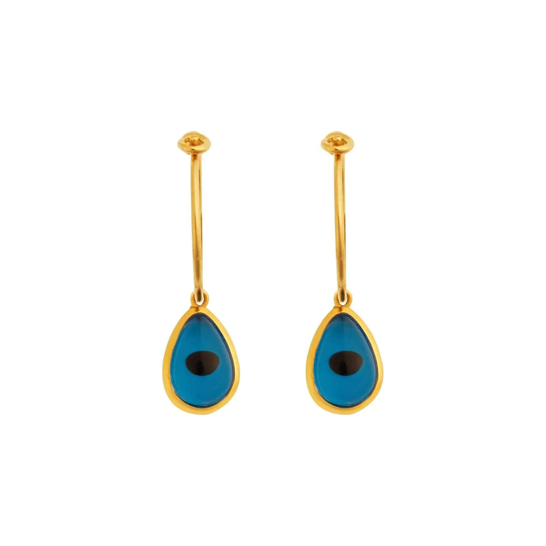 Evil Eye Teardrop Hoops - Eye M Eyes - Ileana Makri