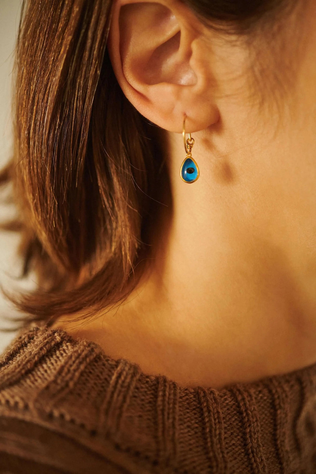 Evil Eye Teardrop Hoops - Eye M Eyes - Ileana Makri