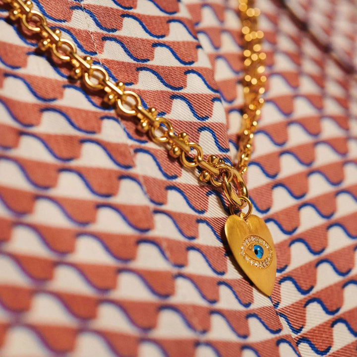 Eye Heart Crystal Necklace - Eye M Hearts - Ileana Makri