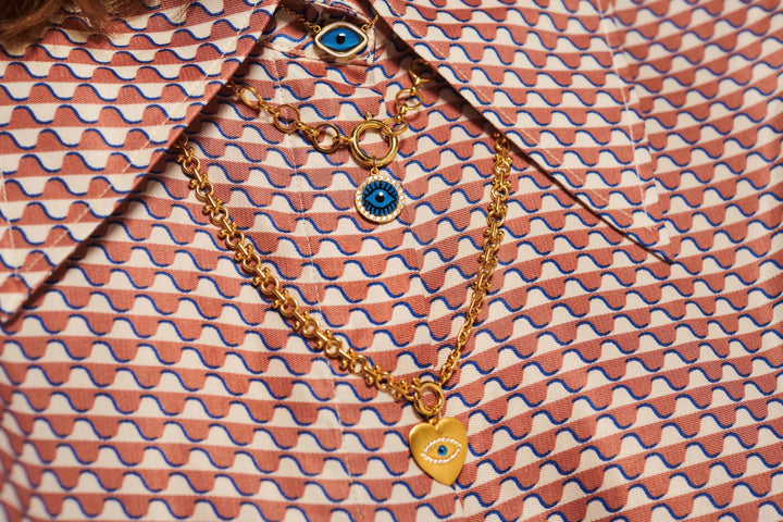 Eye Heart Crystal Necklace - Eye M Hearts - Ileana Makri