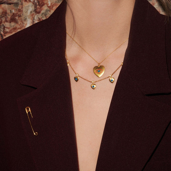 Eye Heart Enamel Necklace - Eye M Hearts - Ileana Makri