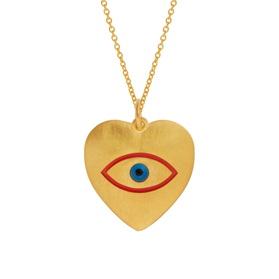 Eye Heart Enamel Necklace - Eye M Hearts - Ileana Makri