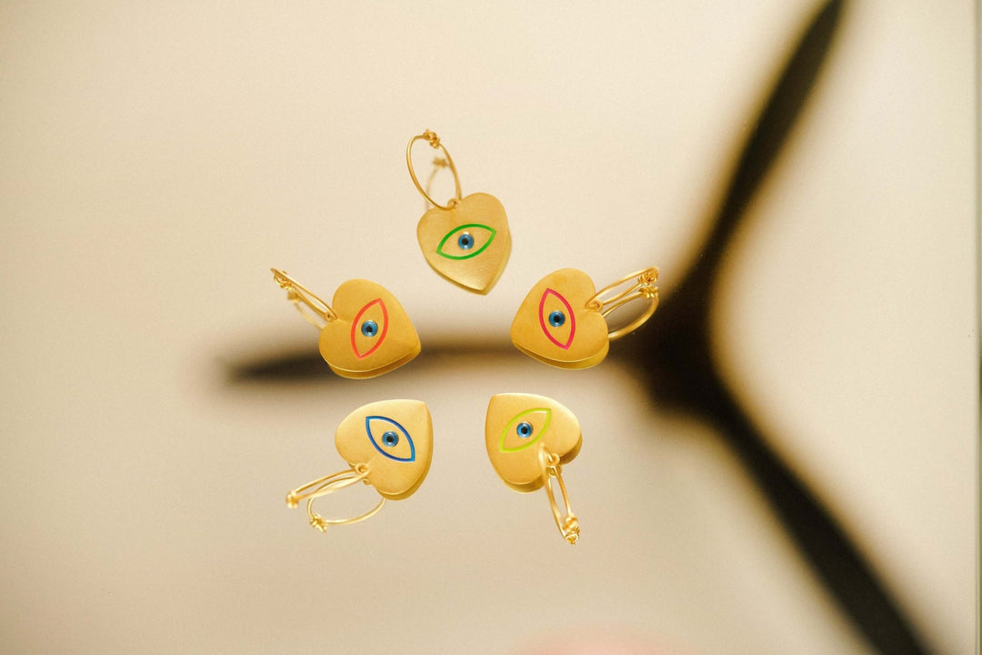 Eye Heart Neon Slim Hoops - Eye M Hearts - Ileana Makri