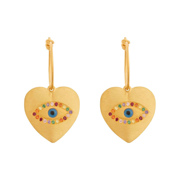 Eye Heart Rainbow Slim Hoops - Eye M Hearts - Ileana Makri