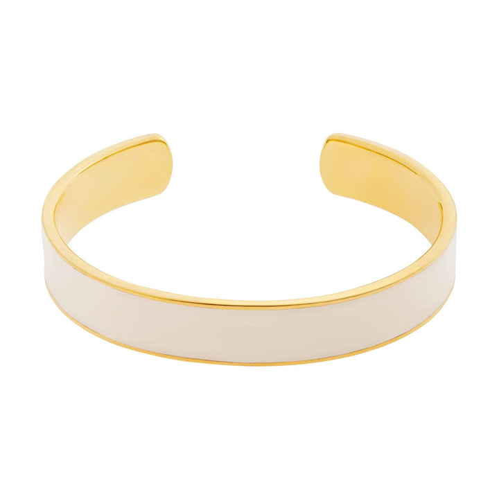 Wide White Enamel Cuff - Eye M Core - Ileana Makri store