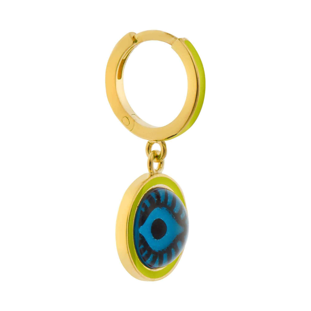 Blue Eye Enamel Hoops - Eye M Eyes - Ileana Makri store