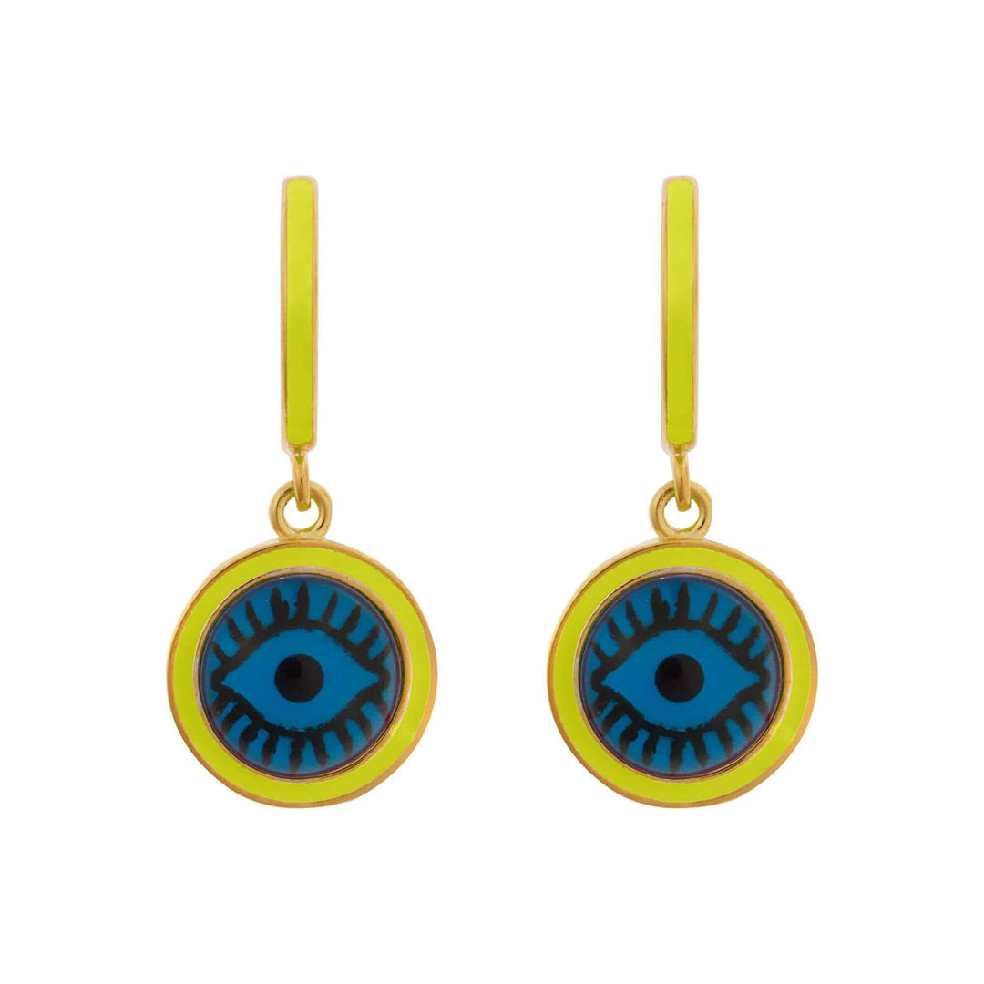 Blue Eye Enamel Hoops - Eye M Eyes - Ileana Makri store