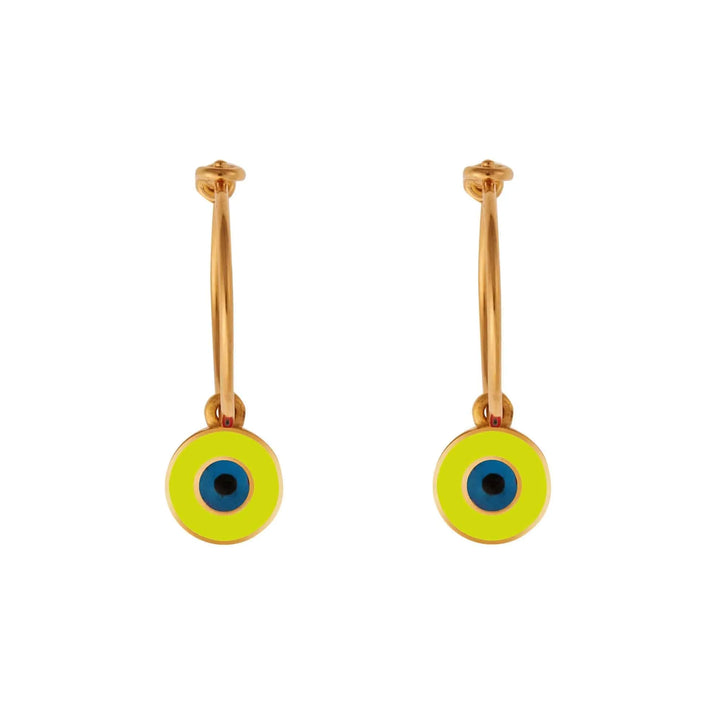 Enamel Eye Slim Hoops - Eye M Eyes - Ileana Makri store