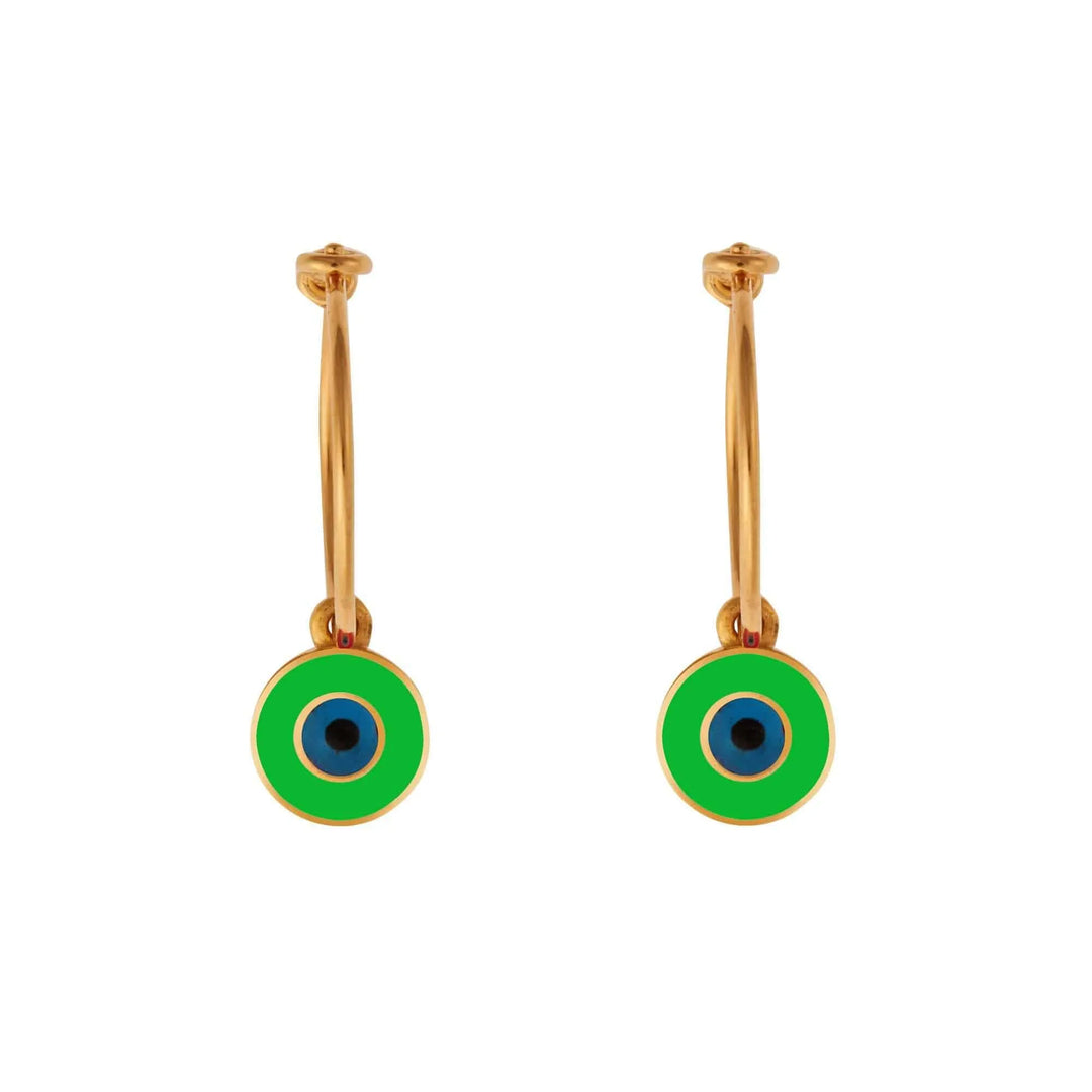 Enamel Eye Slim Hoops - Eye M Eyes - Ileana Makri store