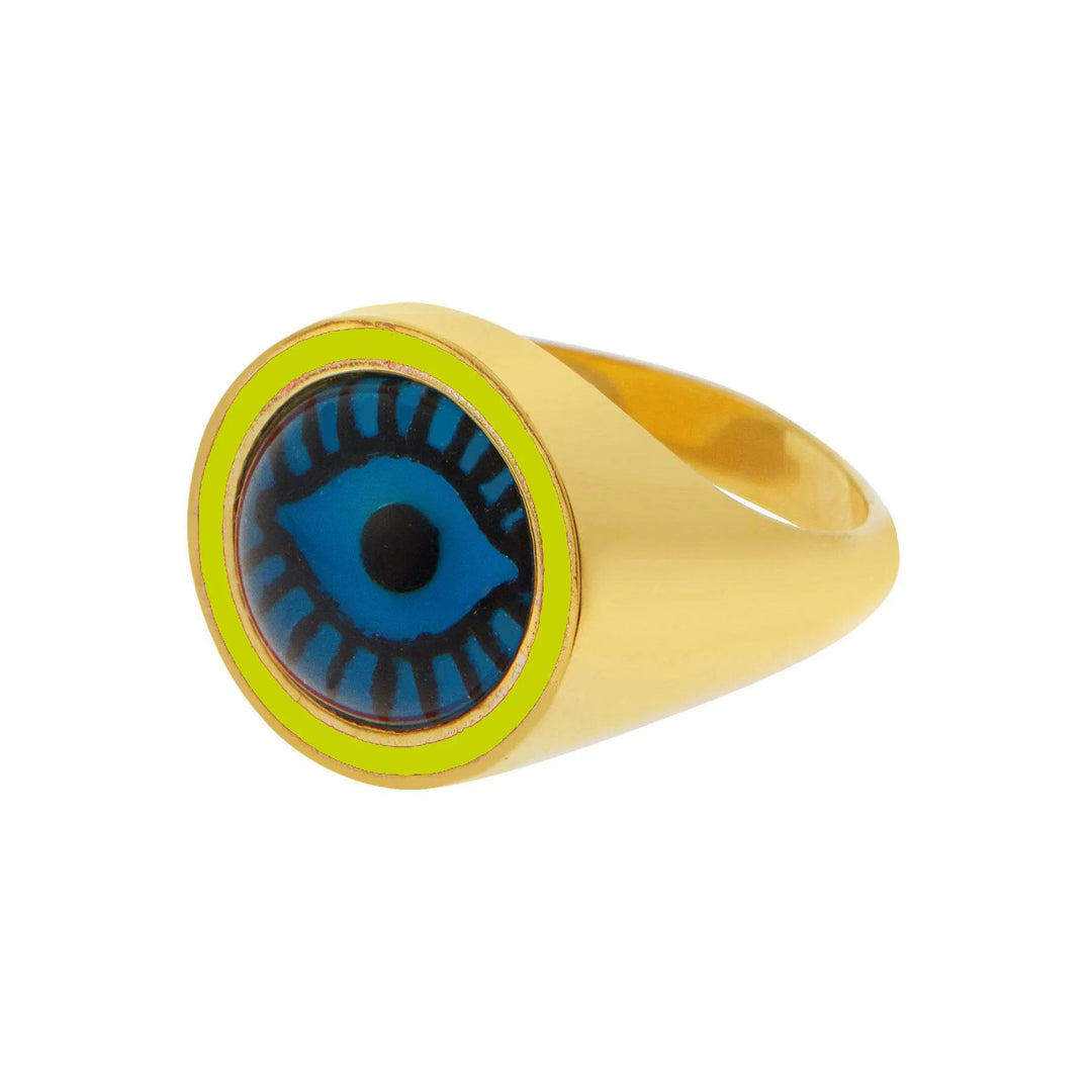 Neon Yellow Evil Eye Chevalier - Eye M Eyes - Ileana Makri store