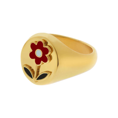 Happy Red Daisy Ring - Eye M Flower Power - Ileana Makri store