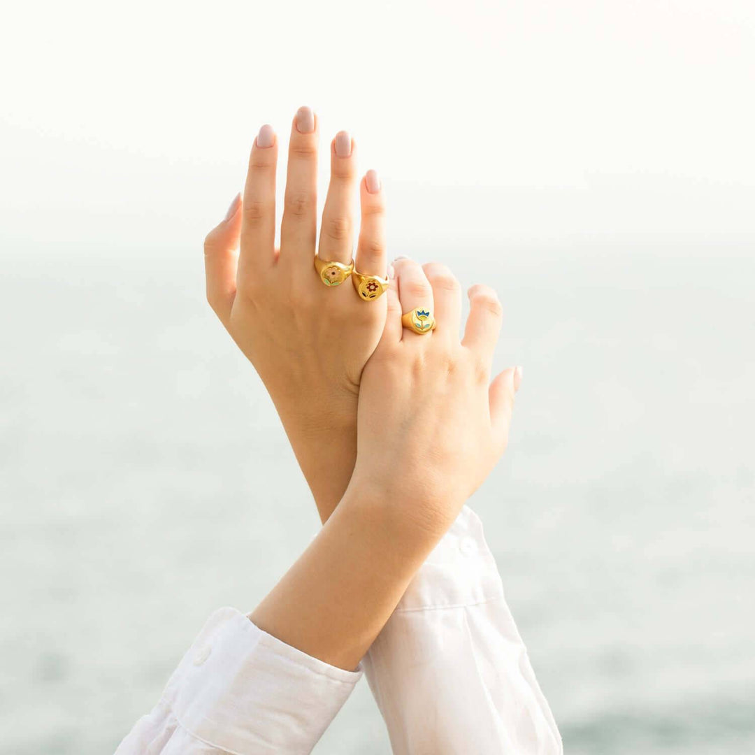 Pink Happy Daisy Ring - Eye M Flower Power - Ileana Makri store