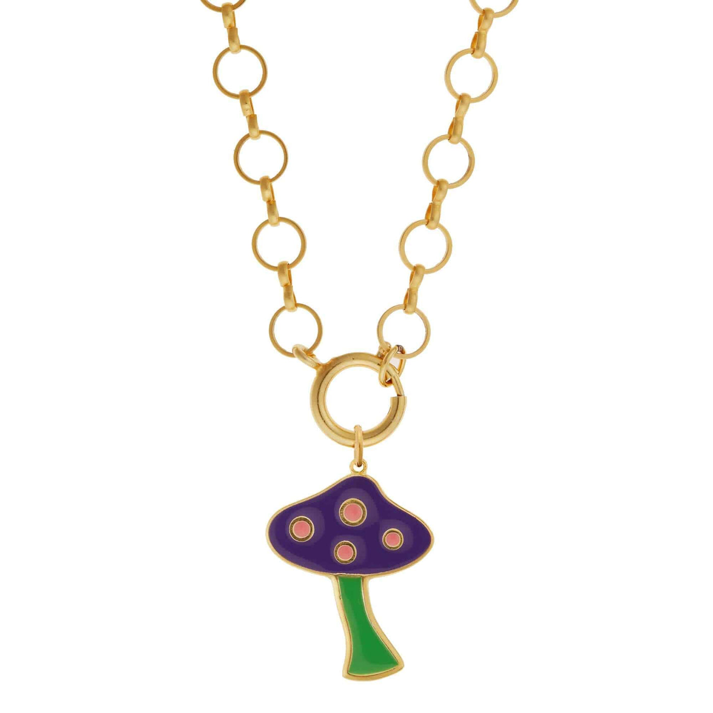 Big Purple Mushroom Necklace - Eye M Flower Power - Ileana Makri store