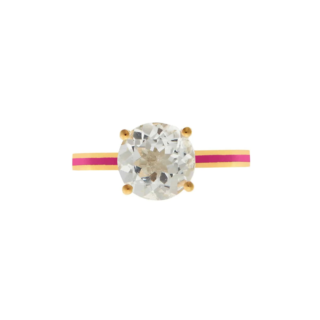 White Topaz Enamel Slim Band - Eye M Neon Rocks - Ileana Makri store