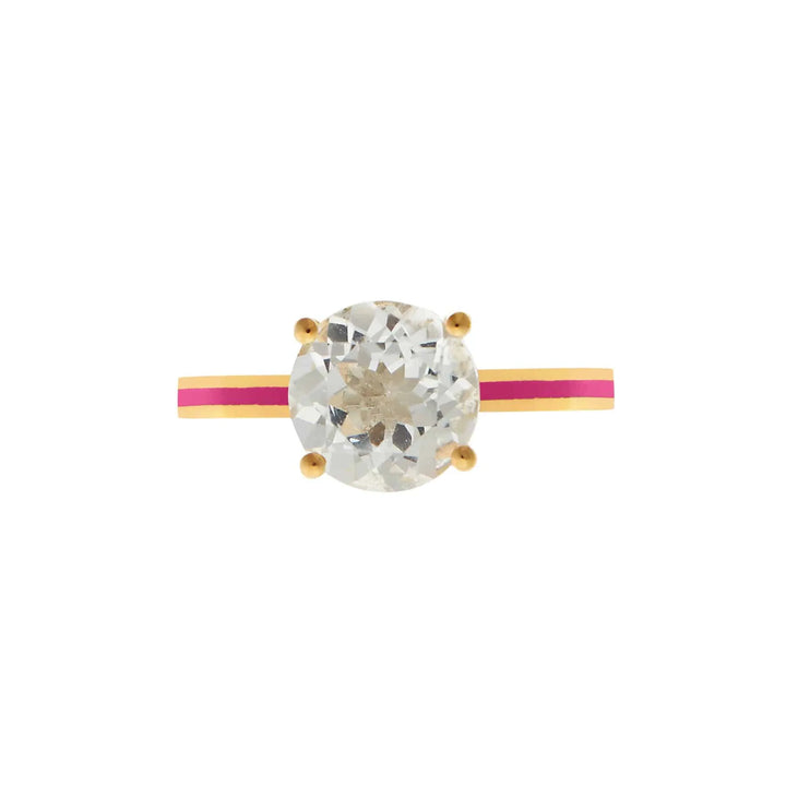 White Topaz Enamel Slim Band - Eye M Neon Rocks - Ileana Makri store