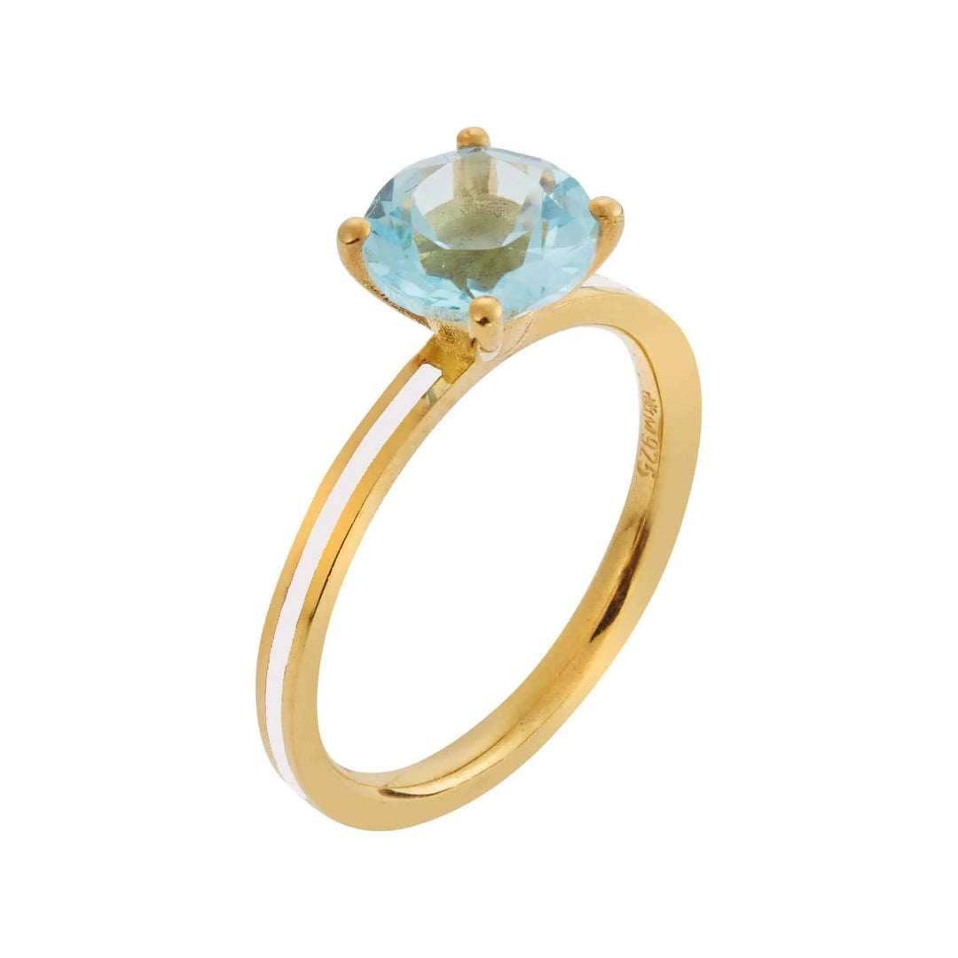 Blue Topaz Enamel Slim Band - Eye M Neon Rocks - Ileana Makri store