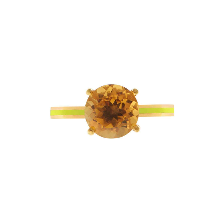 Citrine Enamel Slim Band - Eye M Neon Rocks - Ileana Makri store