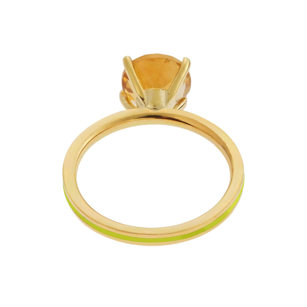 Citrine Enamel Slim Band - Eye M Neon Rocks - Ileana Makri store