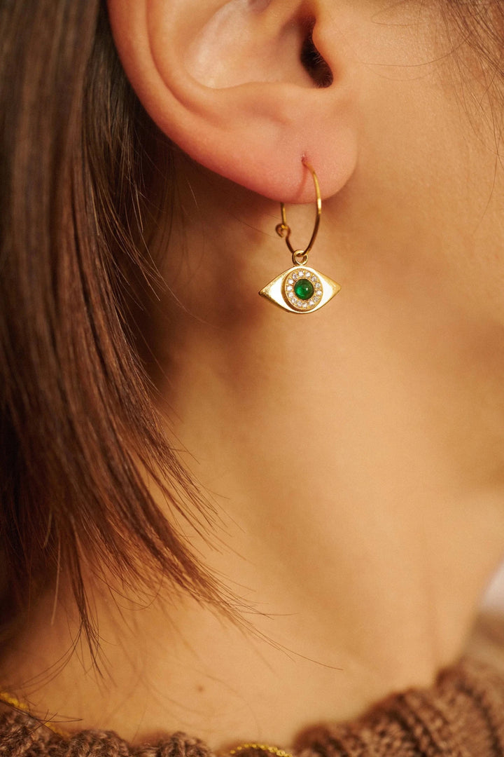 Eye Sun Hoops Emerald - Eye M - Ileana Makri