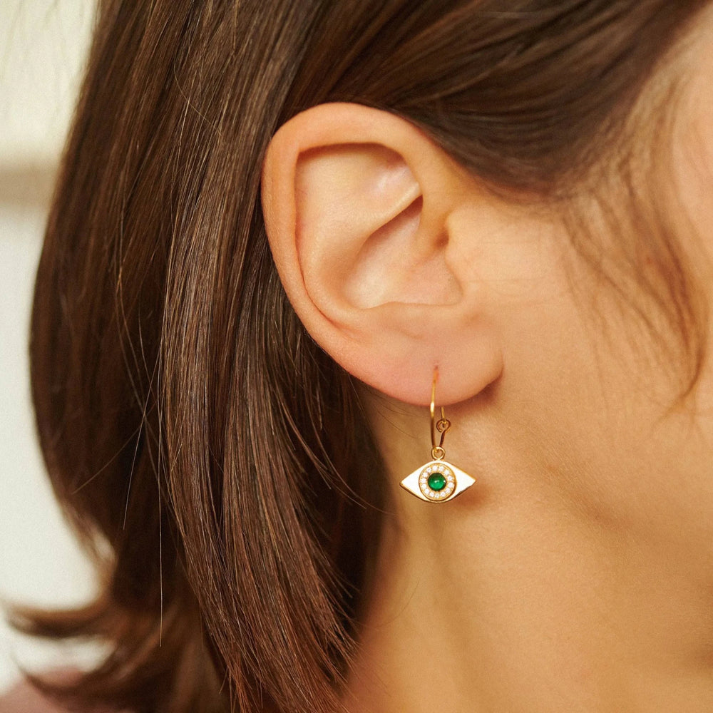 Eye Sun Hoops Emerald - Eye M - Ileana Makri