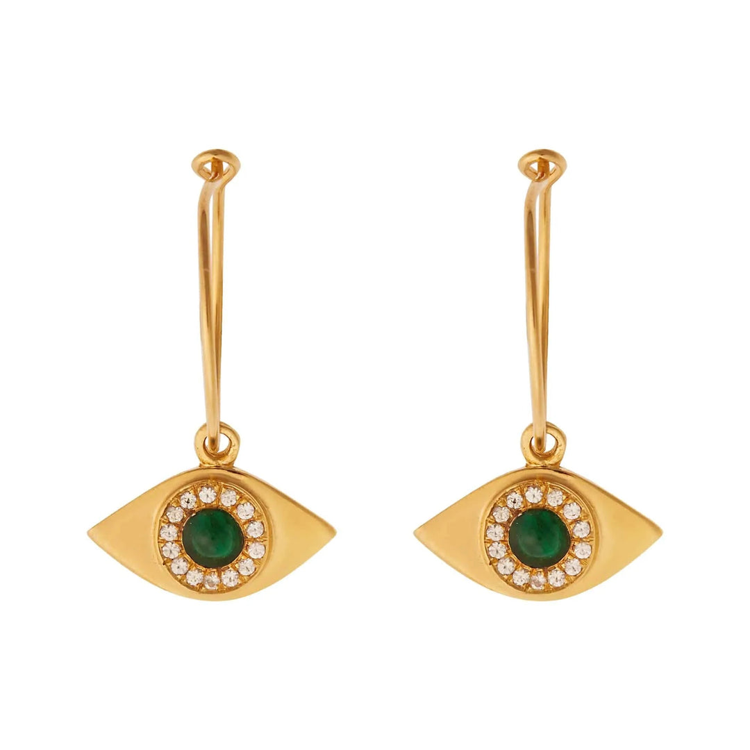 Eye Sun Hoops Emerald - Eye M - Ileana Makri