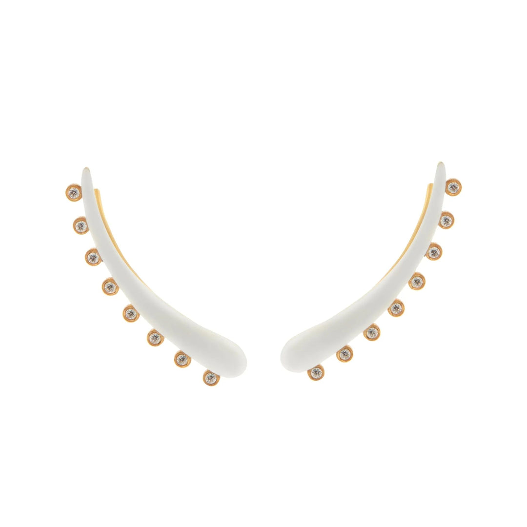 Eyeliner Ear Cuff White - Eye M Neon Rocks - Ileana Makri
