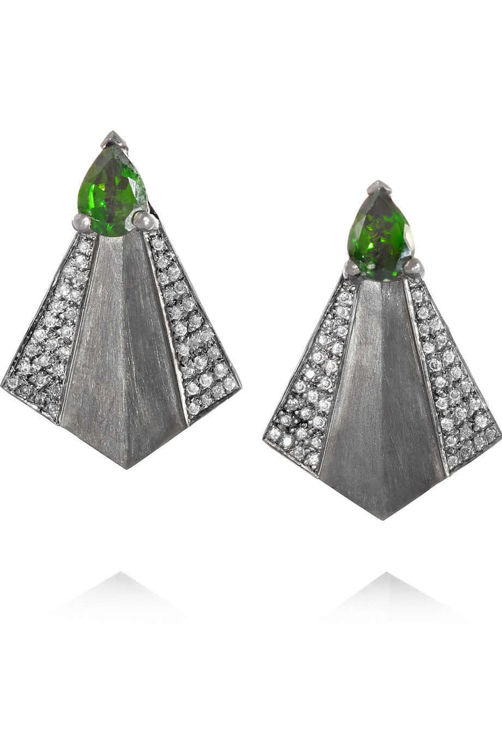 Fan Earrings D - Chrome - Deco - Ileana Makri