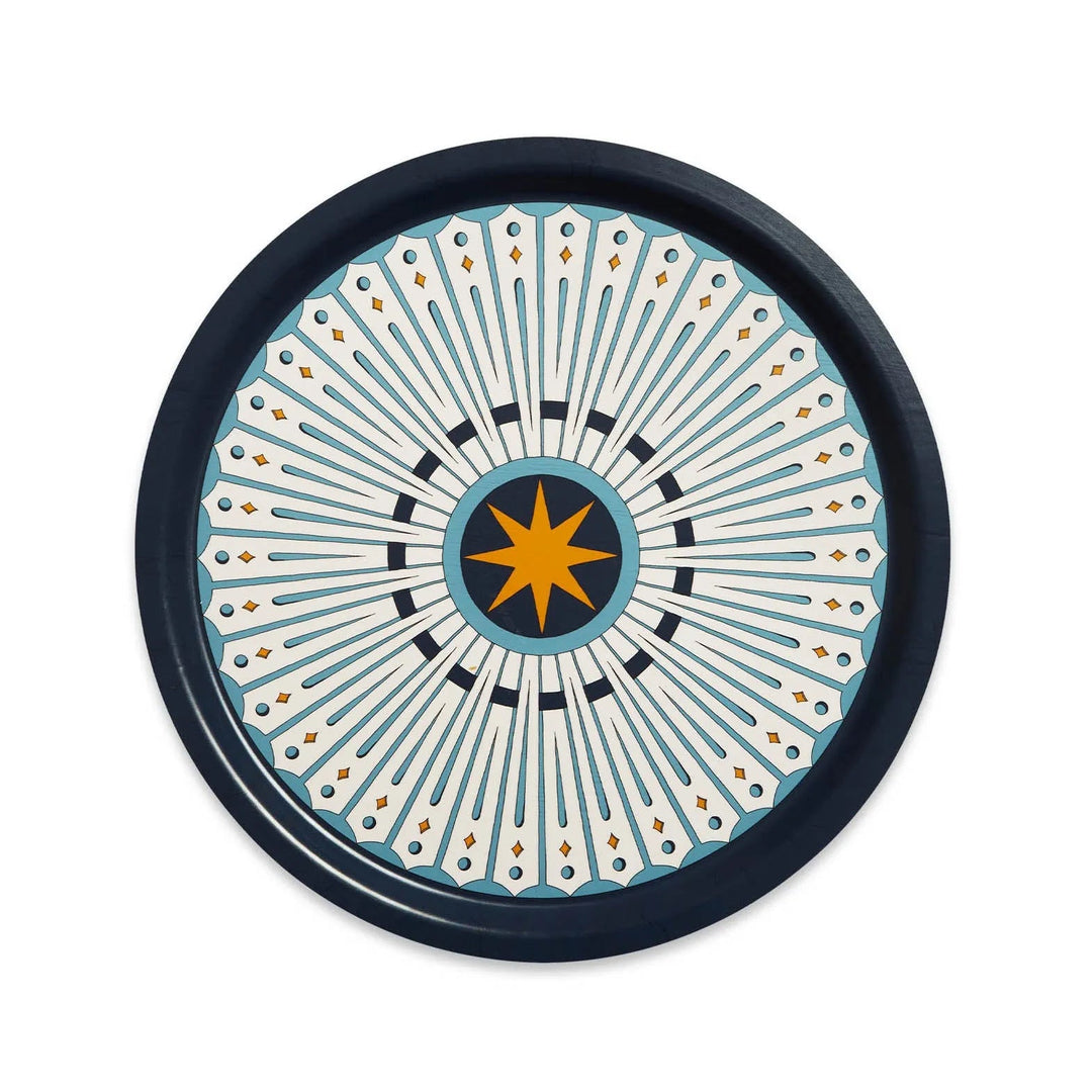 Feria Midnight Round Printed Tray - La Double J Home - Ileana Makri