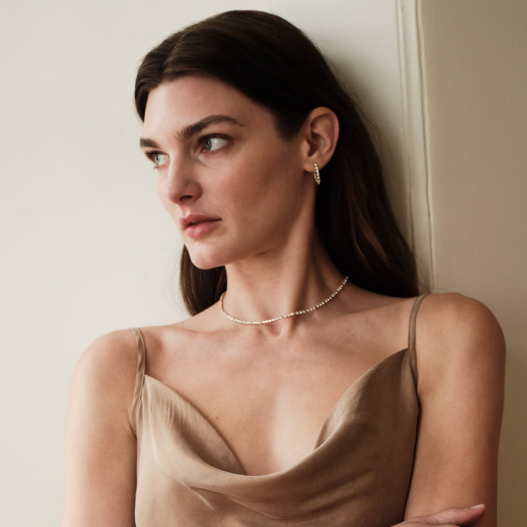 Floating Diamond Hoops - Classic - Ileana Makri