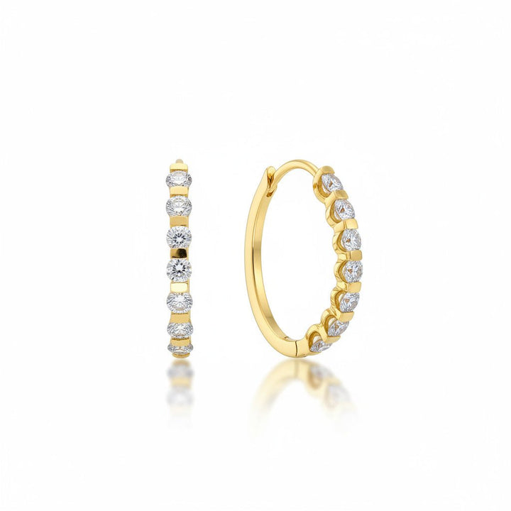 Floating Diamond Hoops - Classic - Ileana Makri