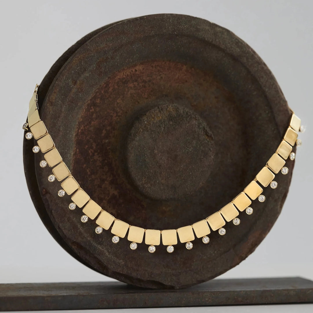 Floating Diamond Large Tile Necklace - Tile - Ileana Makri
