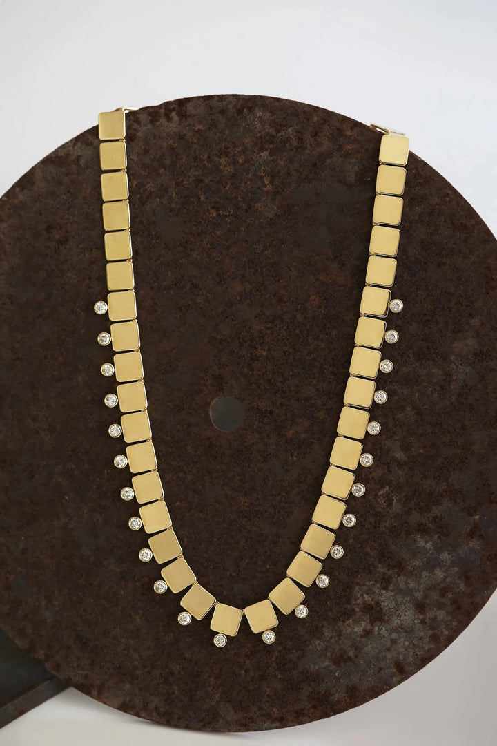 Floating Diamond Large Tile Necklace - Tile - Ileana Makri