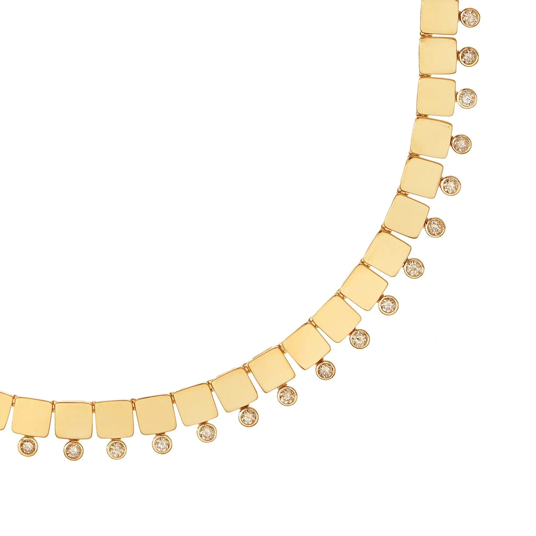 Floating Diamond Medium Tile Necklace - Tile - Ileana Makri
